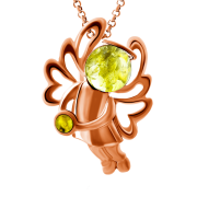 Vergoldeter Silberanhaenger mit Bernstein