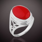 Ring mit Korall Silber 