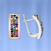 Silber & Gold Ohrringe Marlen mit Swarovski Kristallen