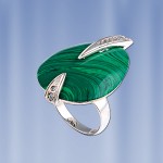 Russisches Silber Ring mit Malachit