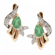 Goldohrringe mit Smaragden und Diamanten