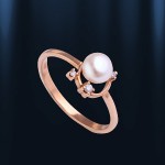 Goldring mit Brillanten & Perlen. 