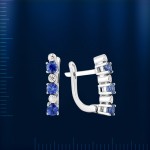 Ohrringe mit Brillanten & Saphire. Weissgold