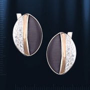  Ohrringe mit Koralle & Zirkonia. Silber & Gold