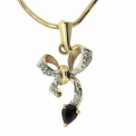 Goldanhänger mit Saphir und Diamanten