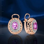 Vergoldete Silberohrringe Amethyst und Zirkonia