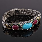 Armband mit Tuerkis & Rubine