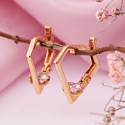 Rotgold 585 Ohrringe mit Zirkonia