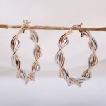 Ohrringe Kreolen Rot/Weissgold 585°