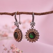 Silberohrhaenger "Godge". Turmalin, Markasit & Zirkonia