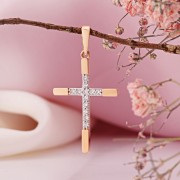 Золотые нательные крестики с бриллиантами