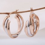 Ohrringe Kreolen Rot/Weissgold 585°