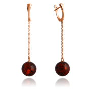 Vergoldete Silberohrhaenger "Bernsteinkugeln"