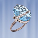 Cеребряное кольцо "Фрейлина" с топазом