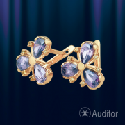 Ohrringe russisches Gold & Amethyst