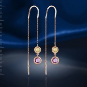 Goldohrhaenger zum Durchziehen. Amethyst & Citrin