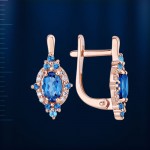 Ohrringe mit Topas London. Bicolor