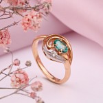 Кольцо золотое. Бриллиант и изумруд. Русское золото
