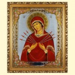 Семистрельная Богородица икона в раме