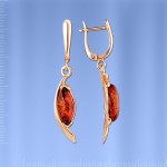 Ohrhaenger mit Bernstein russisches Gold