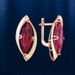 Серьги с рубином. Русское золото