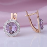 Ohrringe mit Amethyst. Russgold