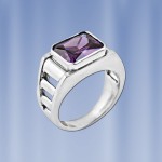  Herrenring mit Amethyst Silber