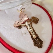 Крест нательный из русского золота 585° с распятием