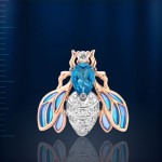  Russisches Goldschmuck Topas & Emaille