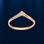 Goldring mit Brillanten. Bicolor