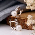 Серьги серебряные с жемчугом купить СОКОЛОВ