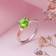 Серебряное кольцо с золотом. Султанит