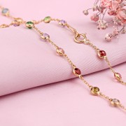 Goldcollier Gelbgold Russisches Gold 585 Zirkonia