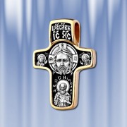 Православный Крестик Спас Нерукотворный Св. Николай, Богородица Покрова