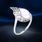 Russisches Silber Ring mit Mondstein 