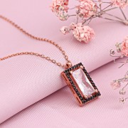 Vergoldetes Silbercollier mit Zirkonia