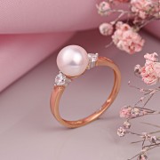 Perlen & Zirkonia. Goldring