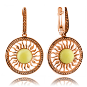 Vergoldete Silberohrhaenger "Sonne"