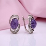 Ohrringe mit Charoite Silber 