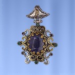 Подвеска серебряная с сапфиром