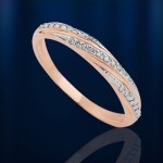 Goldring mit Brillanten. Bicolor