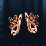 Серьги золотые с раухтопазом