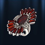  Silberring mit Granatl & Marcasit