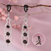 Gianni Lazzaro. Серебряные серьги-подвески "Креатив". Топазы и цирконий