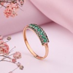  Золотое кольцо. Зелёный бриллиант & изумруд. 