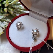 Серьги из серебра 925 пробы с фианитами