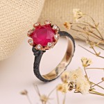 Серебряное кольцо с рубином