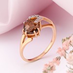 Кольцо 585 Раухтопаз