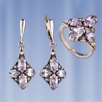  Silberset mit Amethyst 