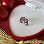 Vergoldeter Silberring mit Amethyst